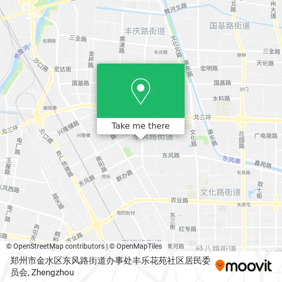 郑州市金水区东风路街道办事处丰乐花苑社区居民委员会 map
