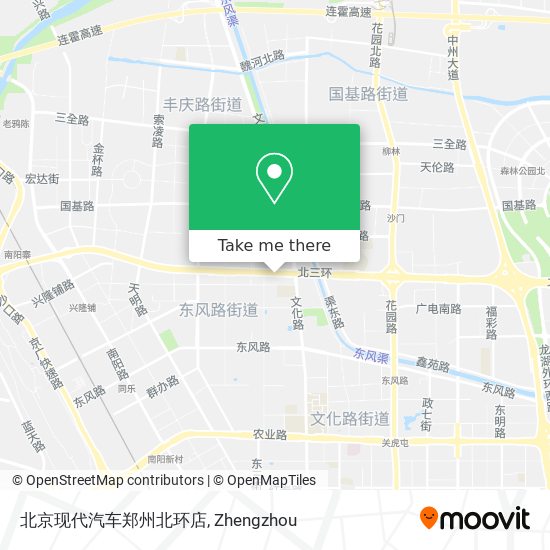 北京现代汽车郑州北环店 map