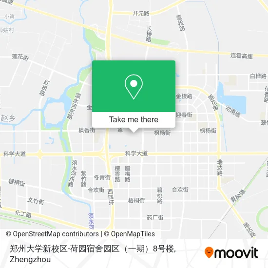 郑州大学新校区-荷园宿舍园区（一期）8号楼 map