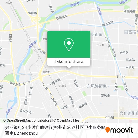 兴业银行24小时自助银行(郑州市宏达社区卫生服务站西南) map