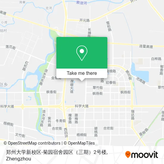 郑州大学新校区-菊园宿舍园区（三期）2号楼 map
