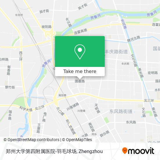 郑州大学第四附属医院-羽毛球场 map