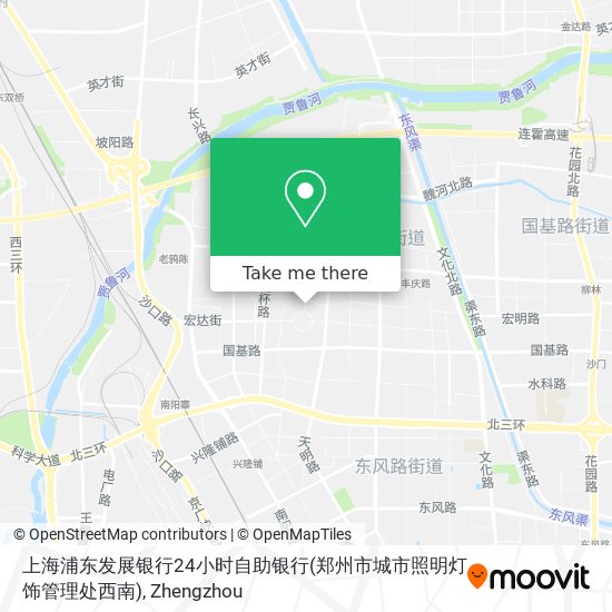 上海浦东发展银行24小时自助银行(郑州市城市照明灯饰管理处西南) map