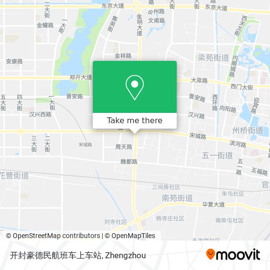 开封豪德民航班车上车站 map