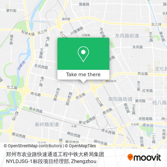 郑州市农业路快速通道工程中铁大桥局集团NYLDJSG-1标段项目经理部 map