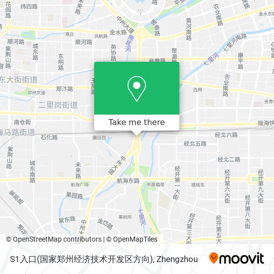 S1入口(国家郑州经济技术开发区方向) map