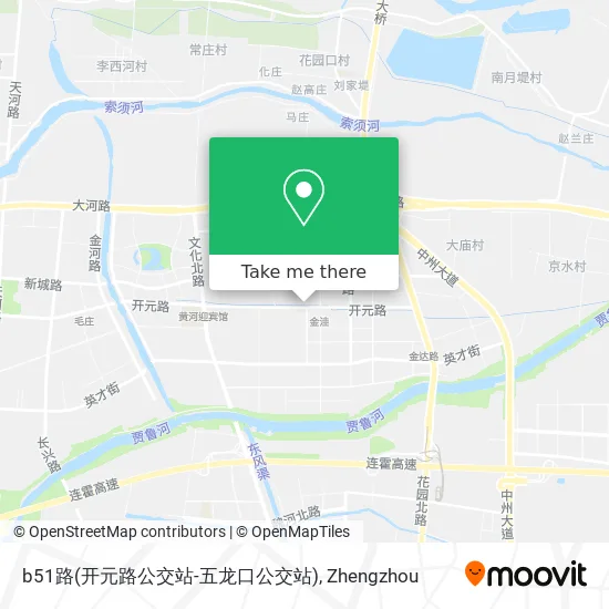 b51路(开元路公交站-五龙口公交站) map