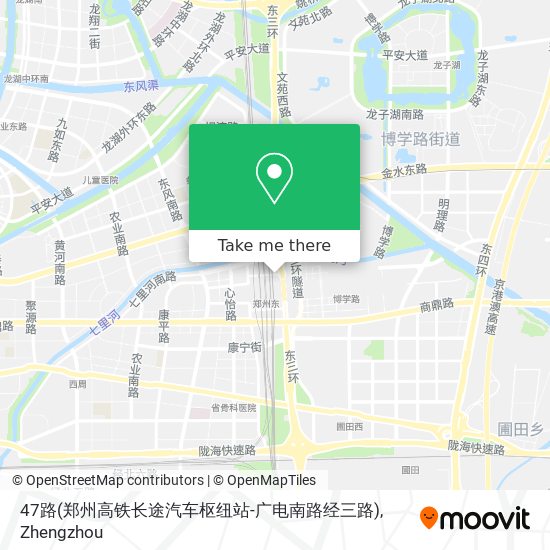 47路(郑州高铁长途汽车枢纽站-广电南路经三路) map