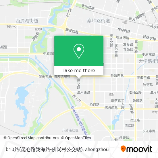 b10路(昆仑路陇海路-佛岗村公交站) map