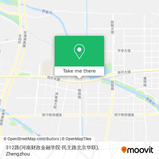 312路(河南财政金融学院-民主路北京华联) map