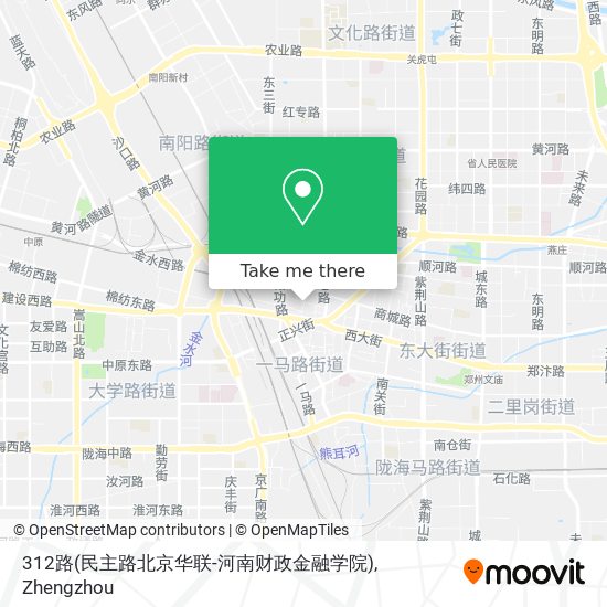 312路(民主路北京华联-河南财政金融学院) map
