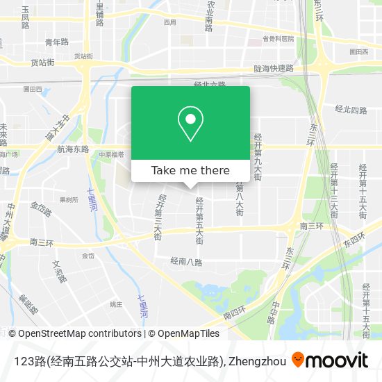 123路(经南五路公交站-中州大道农业路) map