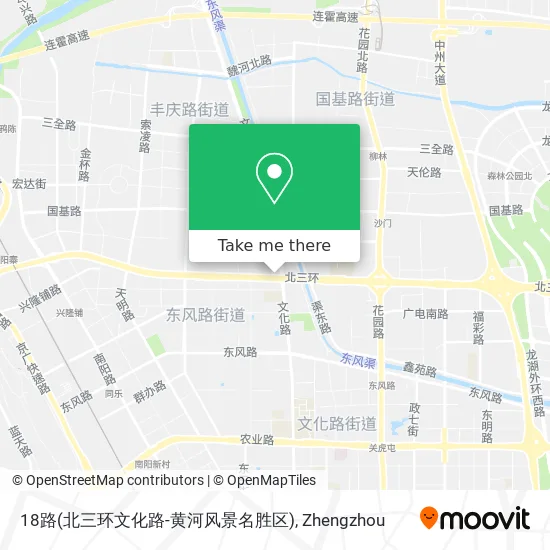 18路(北三环文化路-黄河风景名胜区) map