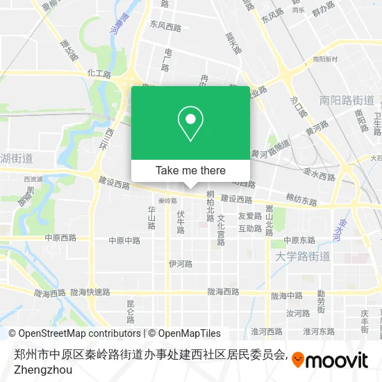 郑州市中原区秦岭路街道办事处建西社区居民委员会 map
