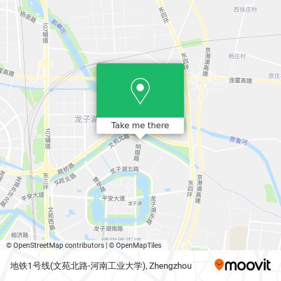 地铁1号线(文苑北路-河南工业大学) map