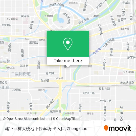 建业五栋大楼地下停车场-出入口 map