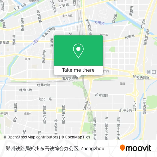 郑州铁路局郑州东高铁综合办公区 map