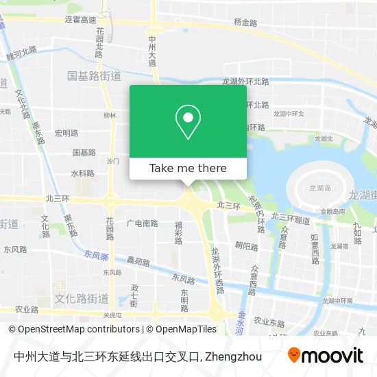 中州大道与北三环东延线出口交叉口 map