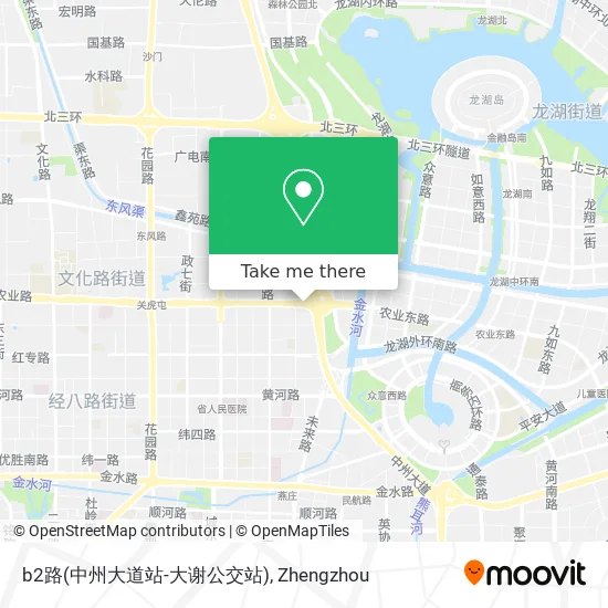 b2路(中州大道站-大谢公交站) map