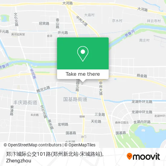 郑汴城际公交101路(郑州新北站-宋城路站) map