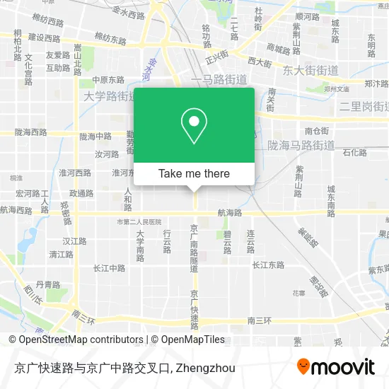 京广快速路与京广中路交叉口 map