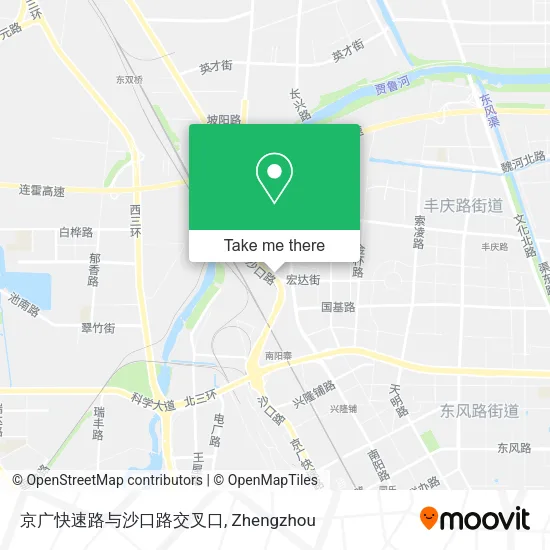 京广快速路与沙口路交叉口 map