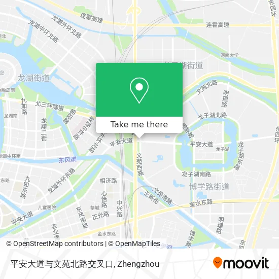 平安大道与文苑北路交叉口 map