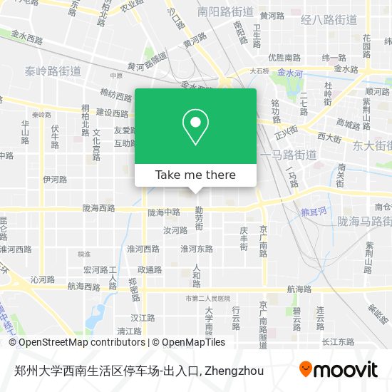 郑州大学西南生活区停车场-出入口 map