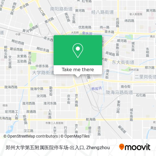 郑州大学第五附属医院停车场-出入口 map