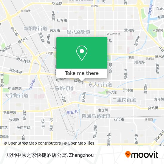 郑州中原之家快捷酒店公寓 map