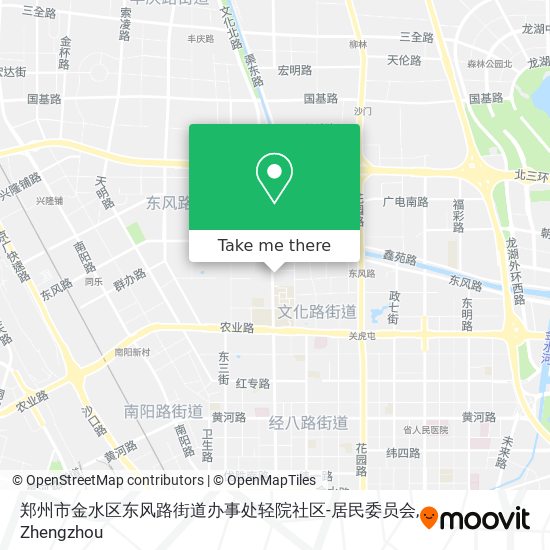 郑州市金水区东风路街道办事处轻院社区-居民委员会 map