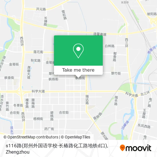 s116路(郑州外国语学校-长椿路化工路地铁d口) map