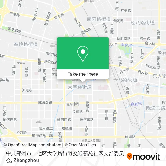中共郑州市二七区大学路街道交通新苑社区支部委员会 map