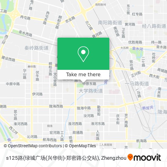 s125路(绿城广场(兴华街)-郑密路公交站) map