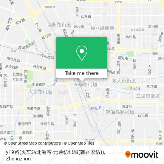 y19路(火车站北港湾-元通纺织城(韩香家纺)) map