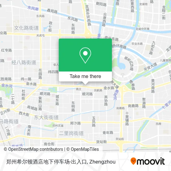 郑州希尔顿酒店地下停车场-出入口 map