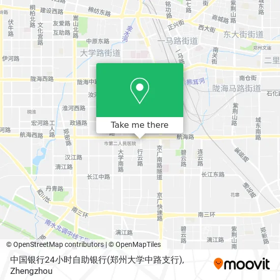 中国银行24小时自助银行(郑州大学中路支行) map