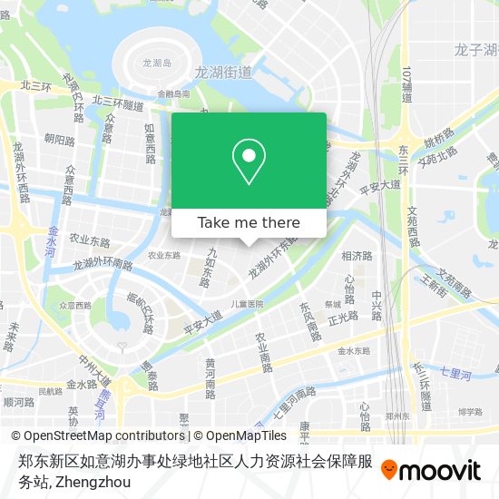 郑东新区如意湖办事处绿地社区人力资源社会保障服务站 map