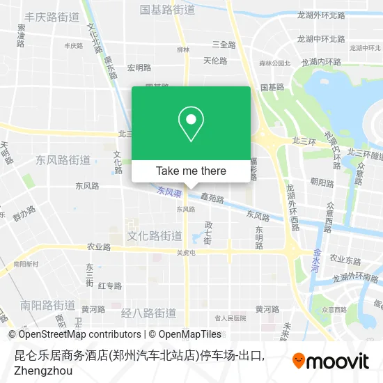 昆仑乐居商务酒店(郑州汽车北站店)停车场-出口 map