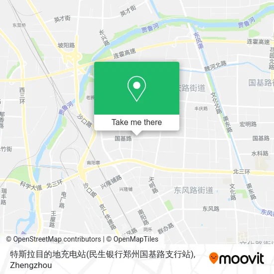 特斯拉目的地充电站(民生银行郑州国基路支行站) map