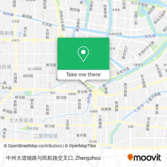 中州大道辅路与民航路交叉口 map