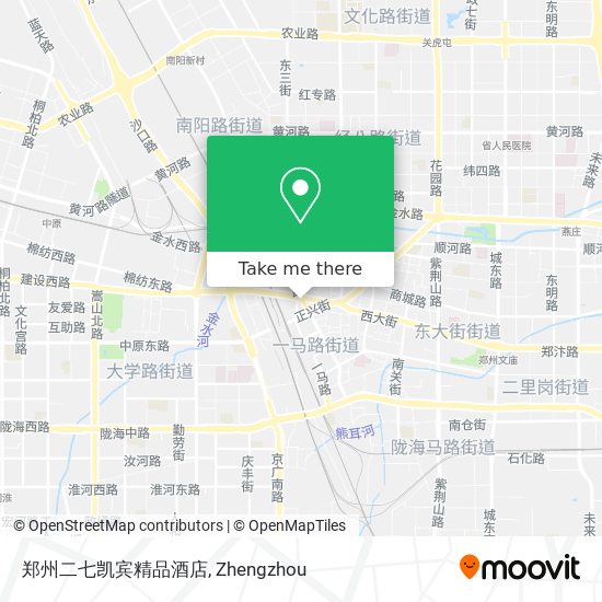 郑州二七凯宾精品酒店 map