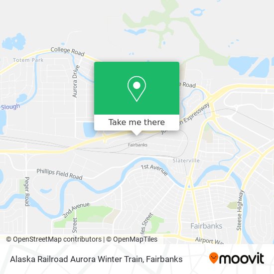 Mapa de Alaska Railroad Aurora Winter Train
