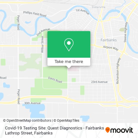 Covid-19 Testing Site: Quest Diagnostics - Fairbanks Lathrop Street map