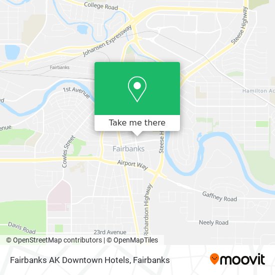 Mapa de Fairbanks AK Downtown Hotels
