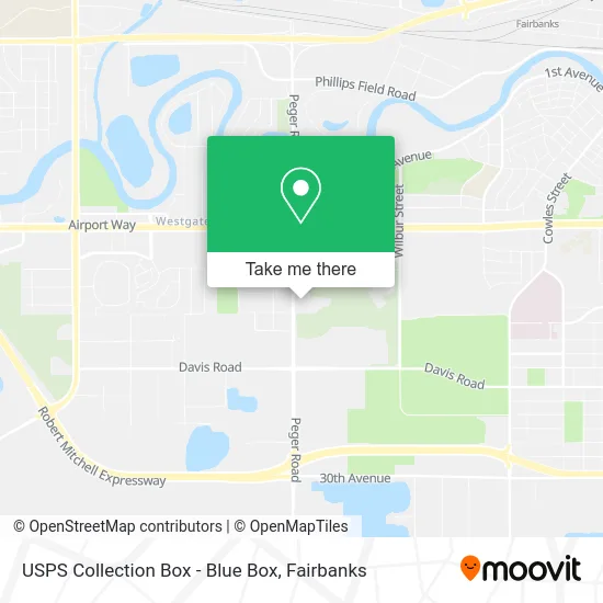 Mapa de USPS Collection Box - Blue Box