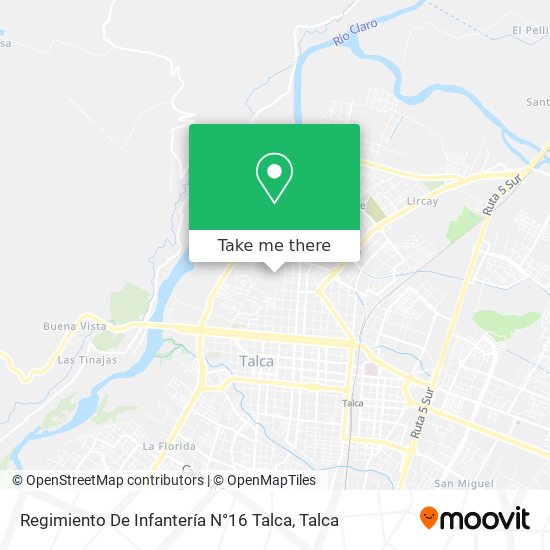 Regimiento De Infantería N°16 Talca map