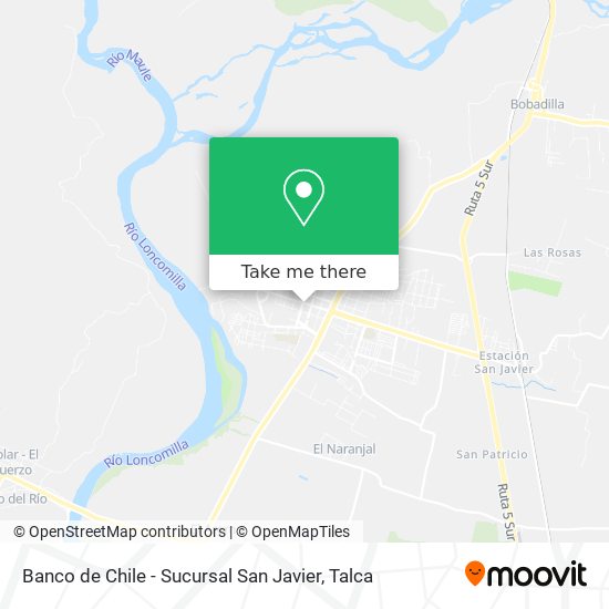 Mapa de Banco de Chile - Sucursal San Javier