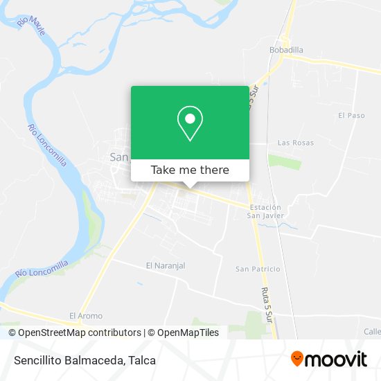 Sencillito Balmaceda map