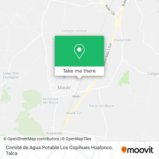 Comité de Agua Potable Los Copihues Hualonco map